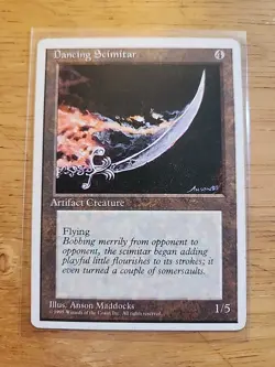 Dancing Scimitar - Fourth Edition 4th - MTG Magic - Rare - Artifact Creature - Image 1