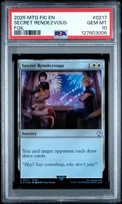 2025 MTG FINAL FANTASY COMMANDER FOIL #0217 SECRET RENDEZVOUS PSA 10 - Image 1