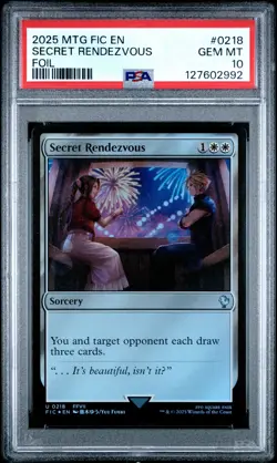 2025 MTG FINAL FANTASY COMMANDER FOIL #0218 SECRET RENDEZVOUS PSA 10 - Image 1