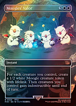 NM Borderless Foil Moogles' Valor, MTG, Final Fantasy, Magic the Gathering, 326 - Image 1
