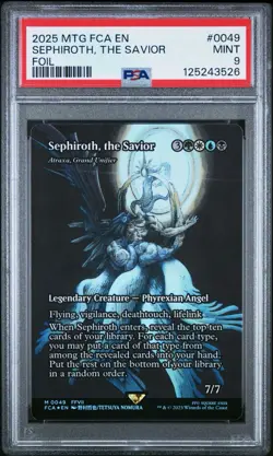 PSA 9 FOIL MAGIC THE GATHERING FINAL FANTASY: #0049 SEPHIROTH, THE SAVIOR EN - Image 1