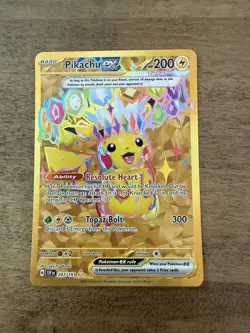 Pokemon TCG Pikachu EX Surging Sparks Holo Hyper Rare Gold 247/191 - Image 1