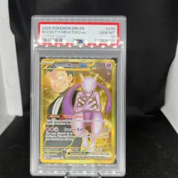 2025Pokemon DRI EN-Destined Rivals #240 Team Rockets Mewtwo Ex Hyper Rare PSA 10 - Image 1