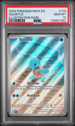 Pokemon Squirtle 151 MEW EN Illustration Rare #170 PSA 10 Gem Mint - Image 1
