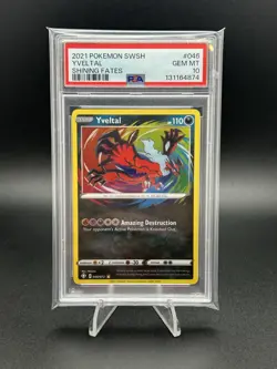 PSA 10 YVELTAL #46 Amazing Rare 2021 POKEMON SHINING FATES 046/072 - Image 1