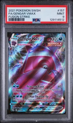 Pokemon TCG Sword And Shield Fusion Strike Gengar VMAX Full Art 157/264 - PSA 9 - Image 3