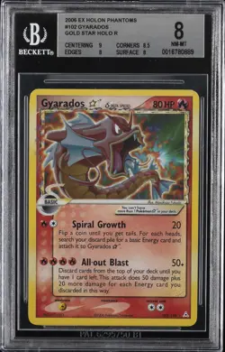 2006 POKEMON GOLD STAR HOLO EX HOLON PHANTOMS GYARADOS STAR BGS 8 - Image 1