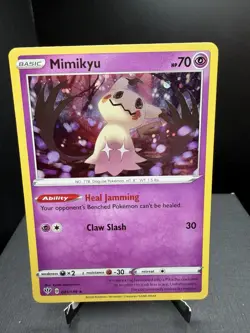 Pokemon TCG SWSH Darkness Ablaze Mimikyu 081/189 Cosmos Holo Promo SWIRL NM! - Image 1