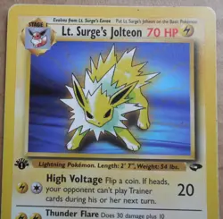 Lt. Surge's Jolteon 28/132 1st Edition Rare Non-Holo Gym Challenge Pokemon MP - Image 2