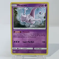 Pokemon TCG Mewtwo SM77 Cosmic Holo Black Star Promo Card MP - Image 1