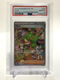 Pokemon 2024 Clive SIR Paldean Fates Card 236/091 PSA 10 Gem Mint - Image 1