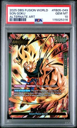 2025 DRAGON BALL SUPER CARD GAME FUSION WORLD NEW ADVENTURE SON GOKU PSA 10 - Image 1