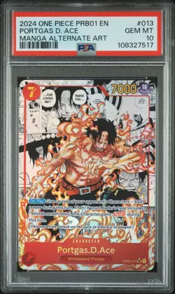 PSA 10 Portgas.D.Ace OP02-013 Manga Rare SR PRB The Best One Piece Card - Image 1
