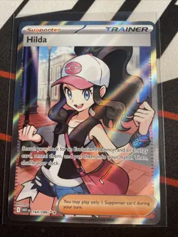 Hilda 164/086 Full Art Ultra Rare White Flare Holo Pokemon TCG Card NM Condition - Image 1