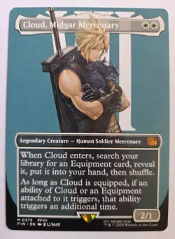 Cloud, Midgar Mercenary Borderless FIN 0375 Mythic Rare NM 2025 MTG - Image 1