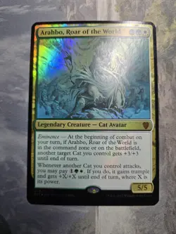 OVERSIZED Arahbo, Roar of the World LP/NM - Oversized Commander 2017 Foil MTG - Image 1