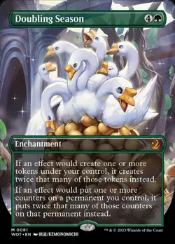 [1x] Doubling Season - Foil - Anime Borderless Near Mint, English Wilds of Eldra - Image 1