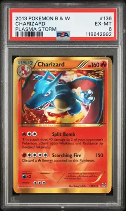 2013 POKEMON B&W PLASMA STORM #136 CHARIZARD PSA 6 - Image 1