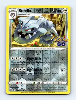 Steelix Reverse Holo Uncommon Pokemon GO 044/078 NM/LP - Image 1