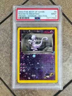 Rocket's Mewtwo 2003 Pokemon Best of Game Promo Winner Reverse Foil #8 PSA 9 - Image 1