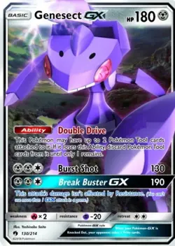 NM-Mint, English - 1 x Pokemon Genesect GX - 130/214 - Ultra Rare Sun & Moon - L - Image 1