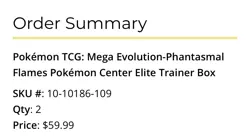 Phantasmal Flames Pokemon Center Elite Trainer Box (ETB) PRESALE - Image 2
