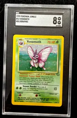 Vintage 1999 Pokemon TCG Jungle Venomoth 13/64 Holo Unlimited Rare NM-MINT SGC 8 - Image 1