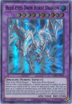 1x (EX) Blue-Eyes Twin Burst Dragon (Green) - LDS2-EN019 - Ultra Rare - 1st Edit - Image 1