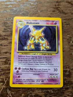 Pokemon TCG Alakazam Base Set 1/102 Card Foil Holo 1999 Wizards Rare - Image 1
