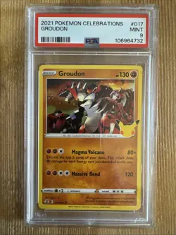 Groudon 017/025 Holo Rare Pokemon SWSH Celebrations TCG Card PSA 9 - Image 1