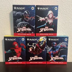 SDCC 2025 Magic The Gathering (MTG) x Spiderman Complete Welcome Deck Set (5) - Image 1