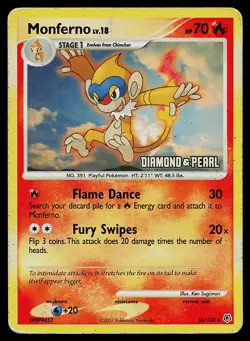 Pokemon Burger King Promos 56/130 Monferno Diamond & Pearl Reverse Holo - Image 1