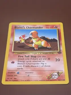 Blaine's Charmander 60/132 Gym Challenge Set Vintage Pokemon TCG Card WOTC - Image 3