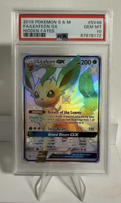 PSA 10 Leafeon GX SV46/SV94 Full Art Holo Hidden Fates GEM MINT Pokemon TCG 💎 - Image 1