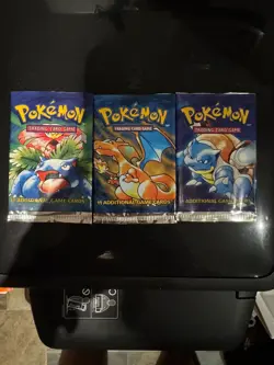 Pokemon 1999 Base Set Foil Booster Packs EMPTY Venusaur Blastoise Charizard art - Image 1
