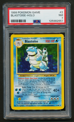 Blastoise 2/102 Holo Rare Pokemon 1999 Unlimited Base PSA 7 NM - Image 1