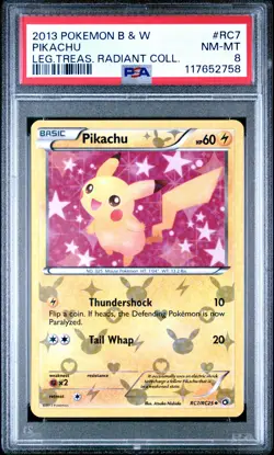 2013 POKEMON LEGENDARY TREASURES PIKACHU #RC7 HOLO PSA 8 NEAR MINT #117652758 - Image 1