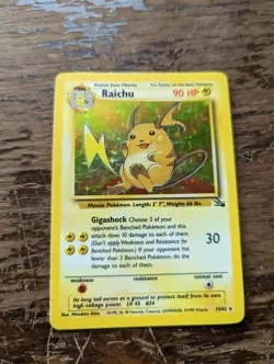 Pokemon TCG Raichu Fossil 14/62 Holo Rare Foil Wizards 1999 - Image 1