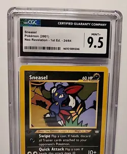 Sneasel 1st Edition 24/64 Neo Revelation 2001 Pokemon WOTC Card Graded CGC 9.5 - Image 2