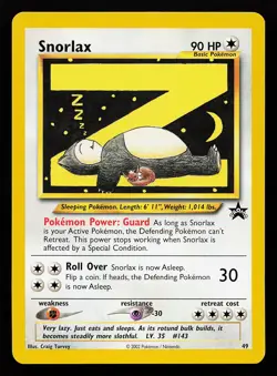 Snorlax 49 WOTC Black Star Promo Pokemon Card - Image 1