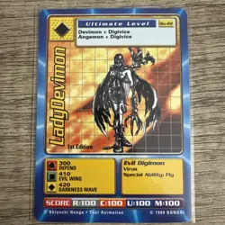 LadyDevimon BO-22 Digimon Card 1st Edition NM 2000 Digi-Battle Series 1 - Image 1