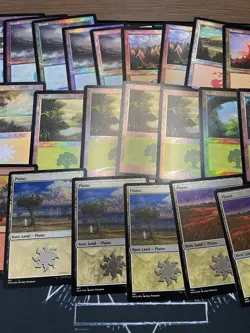 MTG Magic foil lands lot, MH2, CMM Commander Masters, Etched foils NM ~40 cards - Image 3