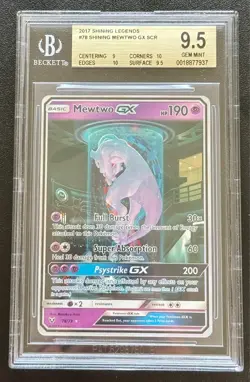 (PSA) BGS 9.5++ Mewtwo Gx Shining Legends Full Alt Art Pokemon Card #78 Gem Mint - Image 1