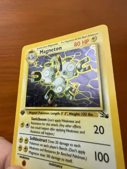 1st first Edition Holo Magneton #11/62 1999 Fossil Set Pokemon Card WOTC Vintage - Image 3