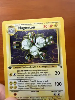 1st first Edition Holo Magneton #11/62 1999 Fossil Set Pokemon Card WOTC Vintage - Image 4