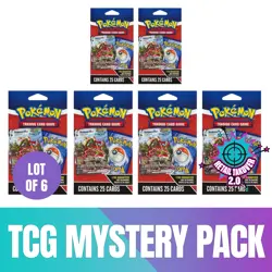 Pokemon TCG Mystery Pack w/ Foil Card MJ Holding Company 2024 Lot Of 6 - Image 1
