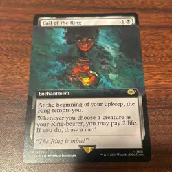MTG Lord of the Rings (LTR) Rare Call of the Ring (Extended Art) 355 NM - Image 1
