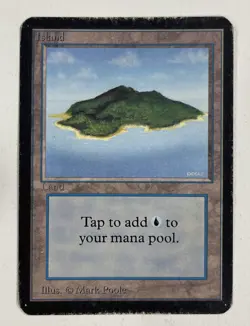 Island (Blue) Alpha HP Heavy Play MTG Magic The Gathering F - Image 1