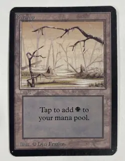 Swamp (B) Alpha MP Moderate Play MTG Magic The Gathering 1.2 - Image 1
