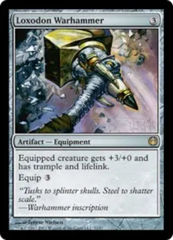 MTG Loxodon Warhammer, Duel Decks: Knights vs Dragons, Heavily Played, English - Image 1